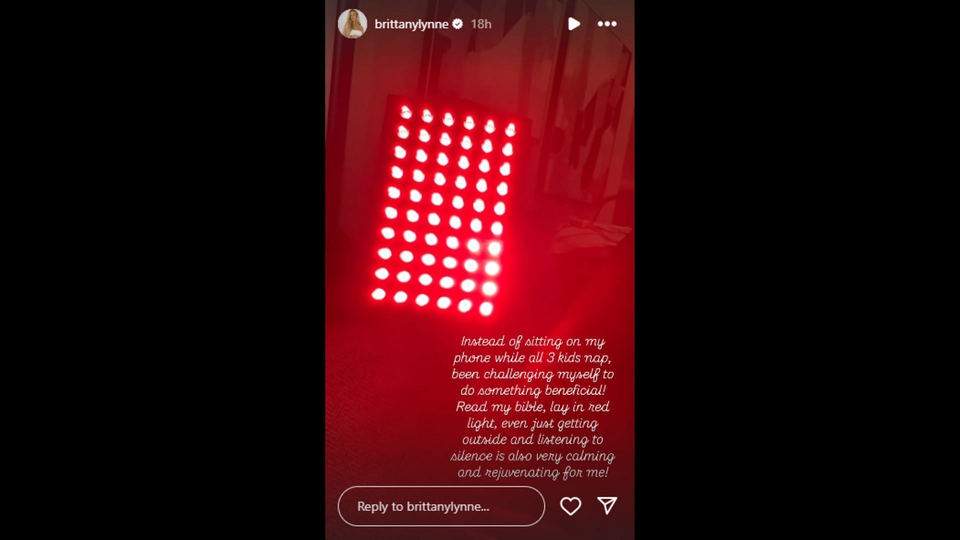 Brittany Mahomes shared her new challenge she has set for herself each day. (Photo via Brittany Mahomes' Instagram Story)
